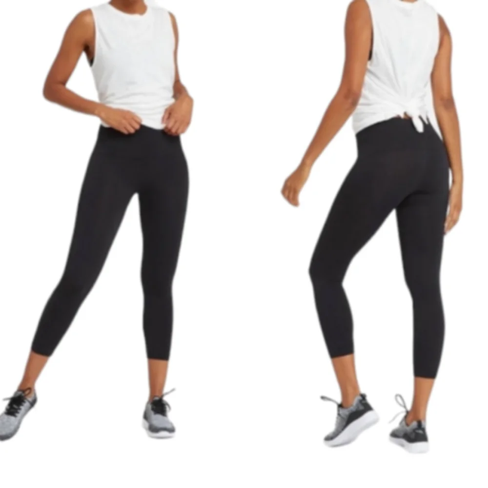 NWT Spanx High Waist Cropped Seamless Look At Me Now Leggings Black Plus Sz 1X - Picture 5 of 14